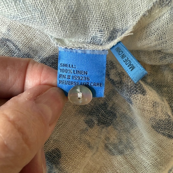 J MCLAUGHLIN CONSTANCE LINEN BLOUSE IN PAINTED LEOPARD BUTTON FRONT GAUZY S - Picture 9 of 11